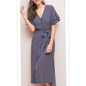Kachel x Anthropologie Midi Flutter Sleve Dress